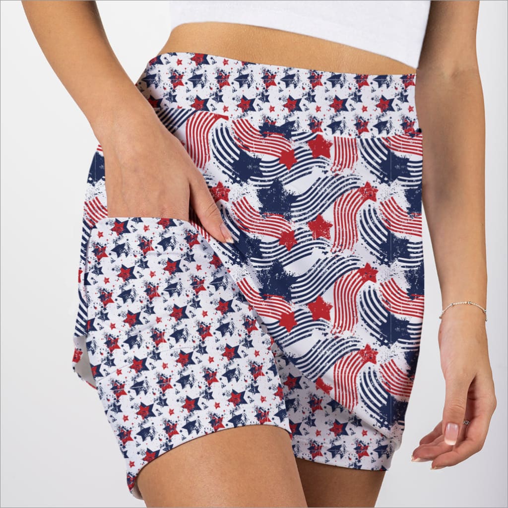 STAR SPANGLED PATTERN SKORT - The Golf Guys Online