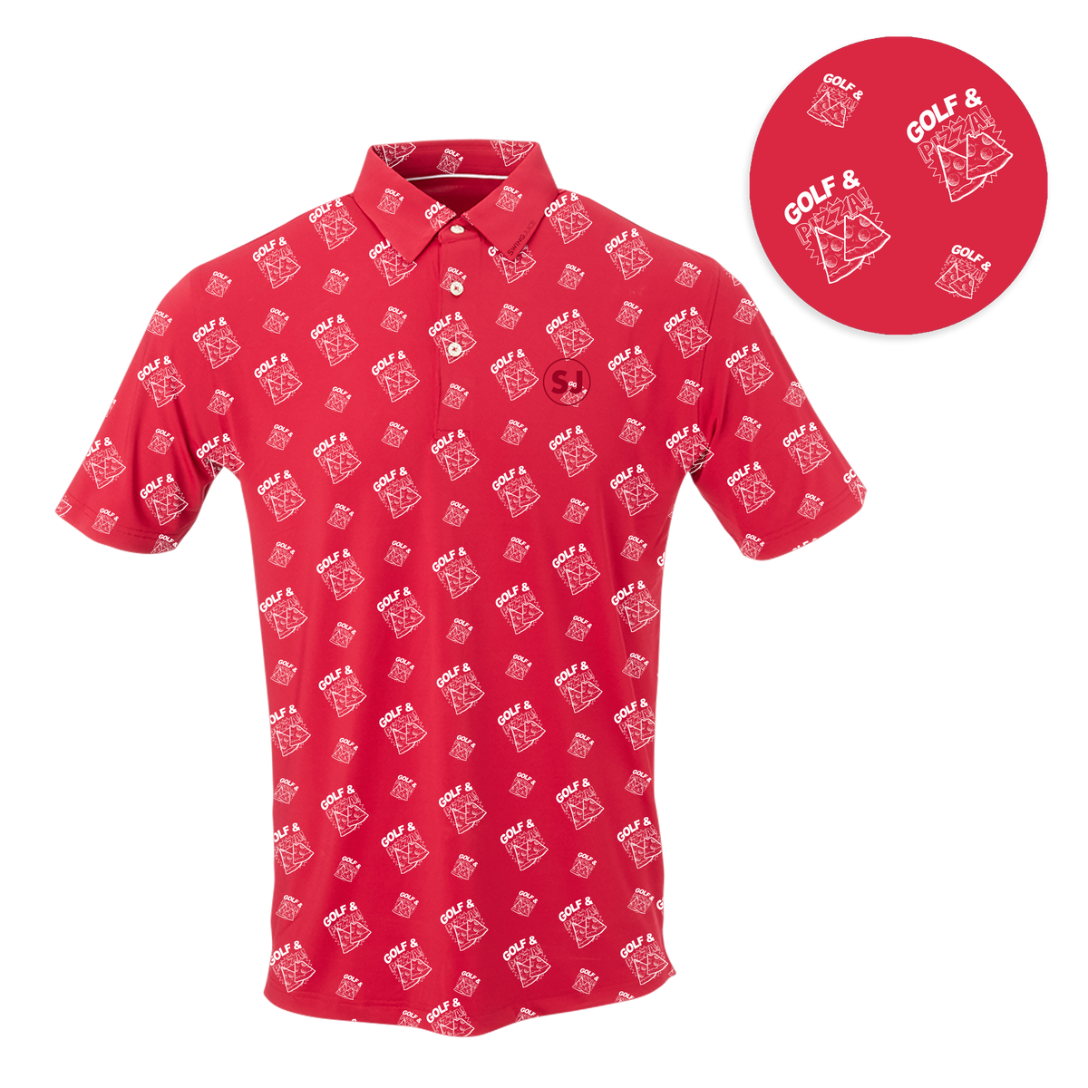 Golf & Pizza Men's Polo - The Golf Guys Online