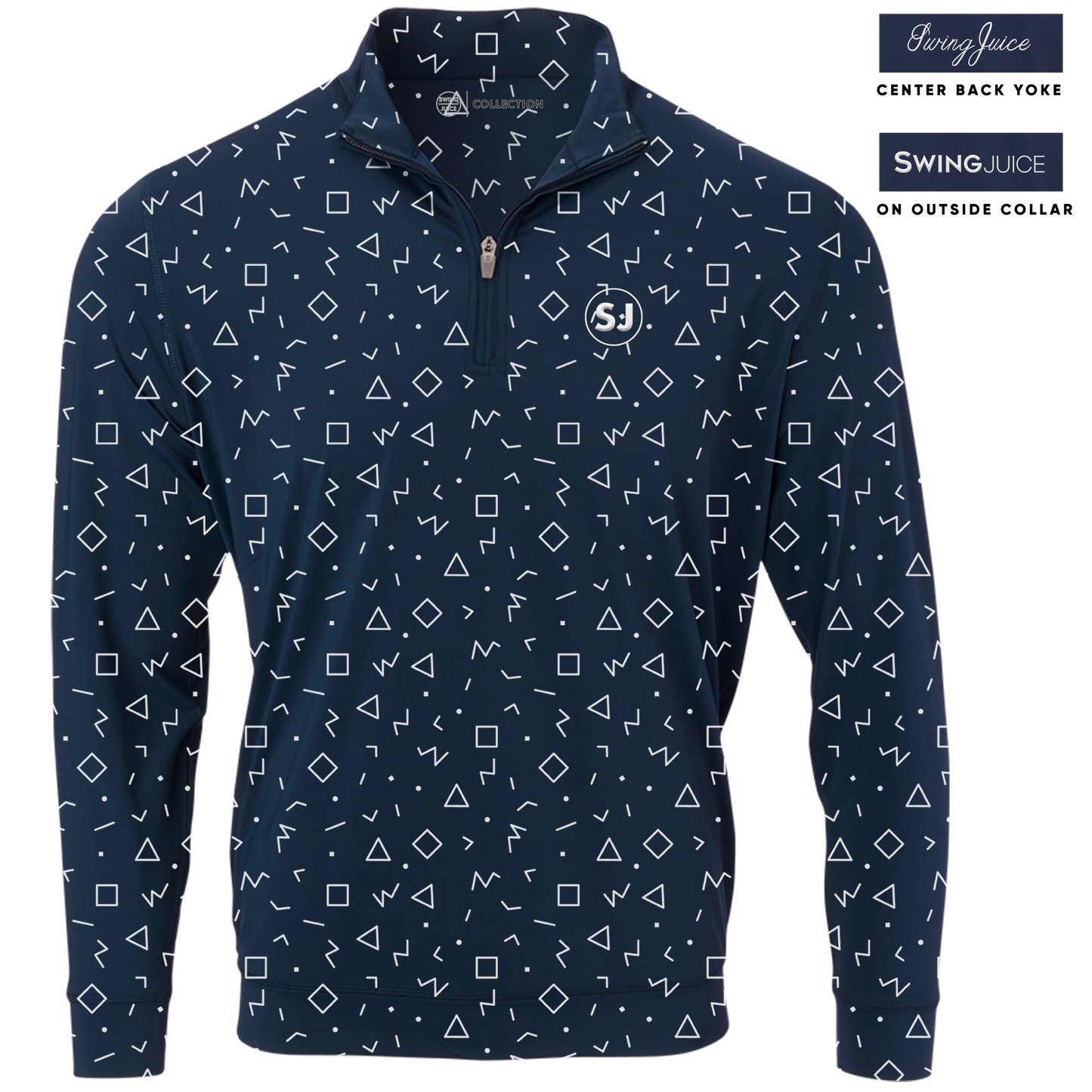 Golf Memphis Geometric Men's Quarter Zip - The Golf Guys Online