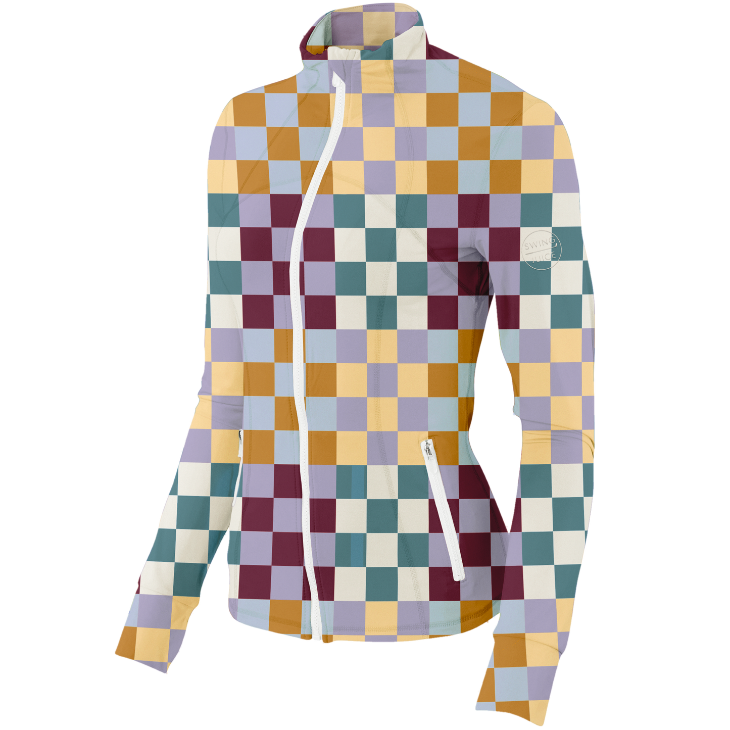 Golf Multi Checker Women's Full Zip - The Golf Guys Online