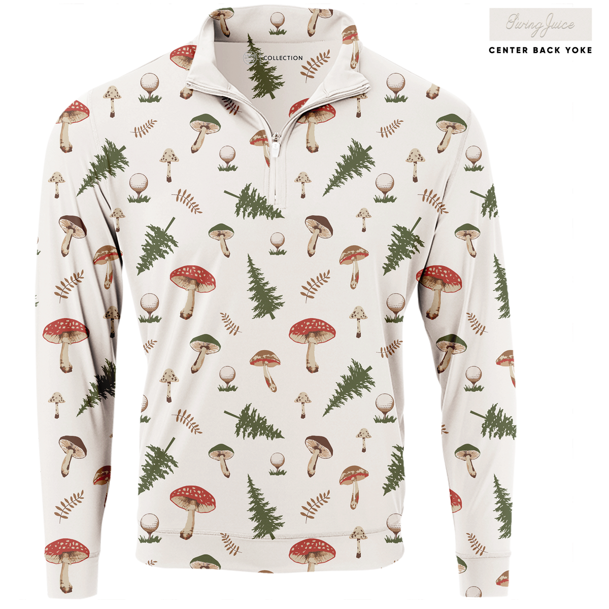 Golf Mushrooms Men's Quarter Zip - The Golf Guys Online