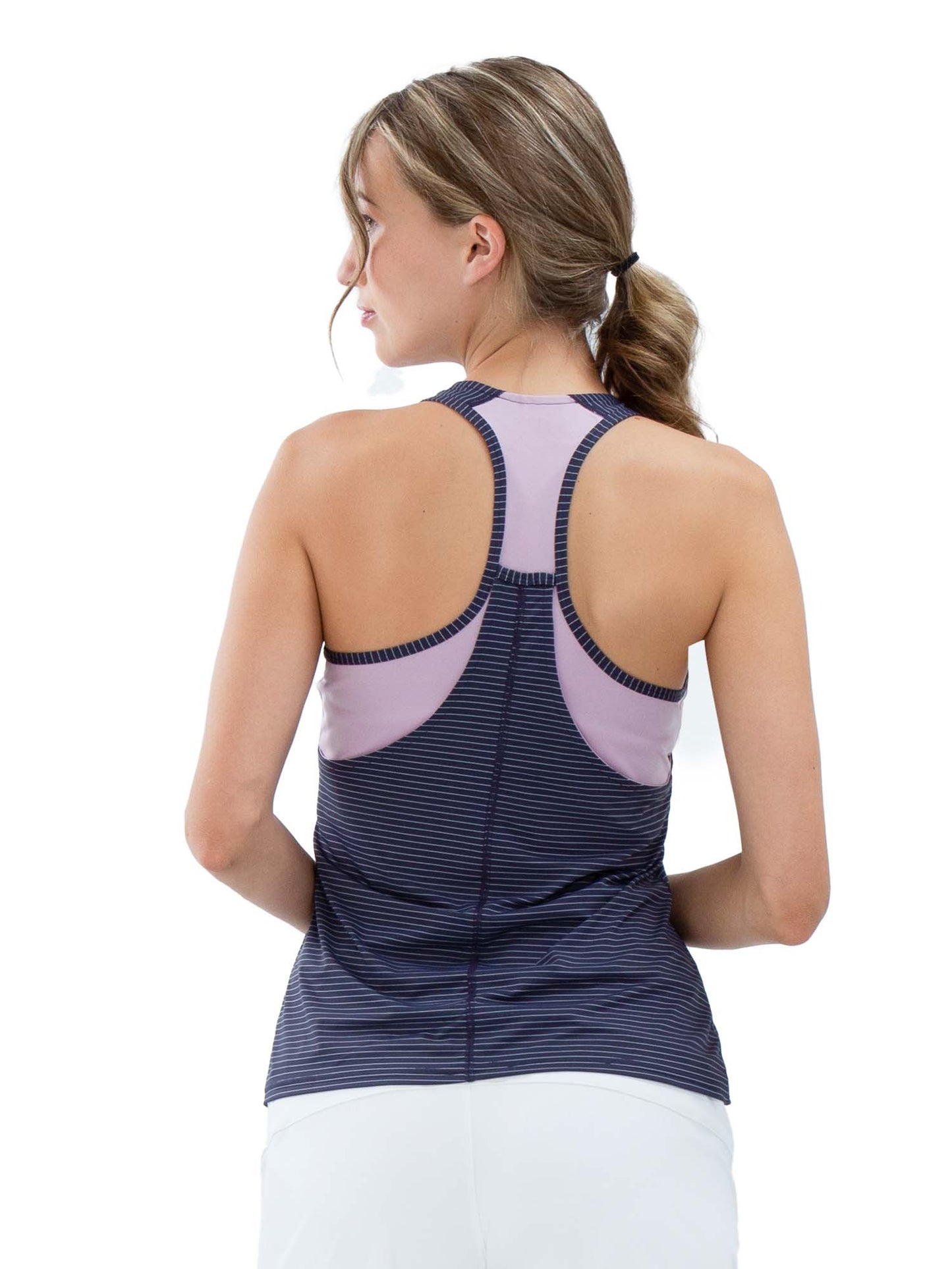 Aubrey Double Layer Athleisure Tank - Lilac/Dark Shadow - The Golf Guys Online