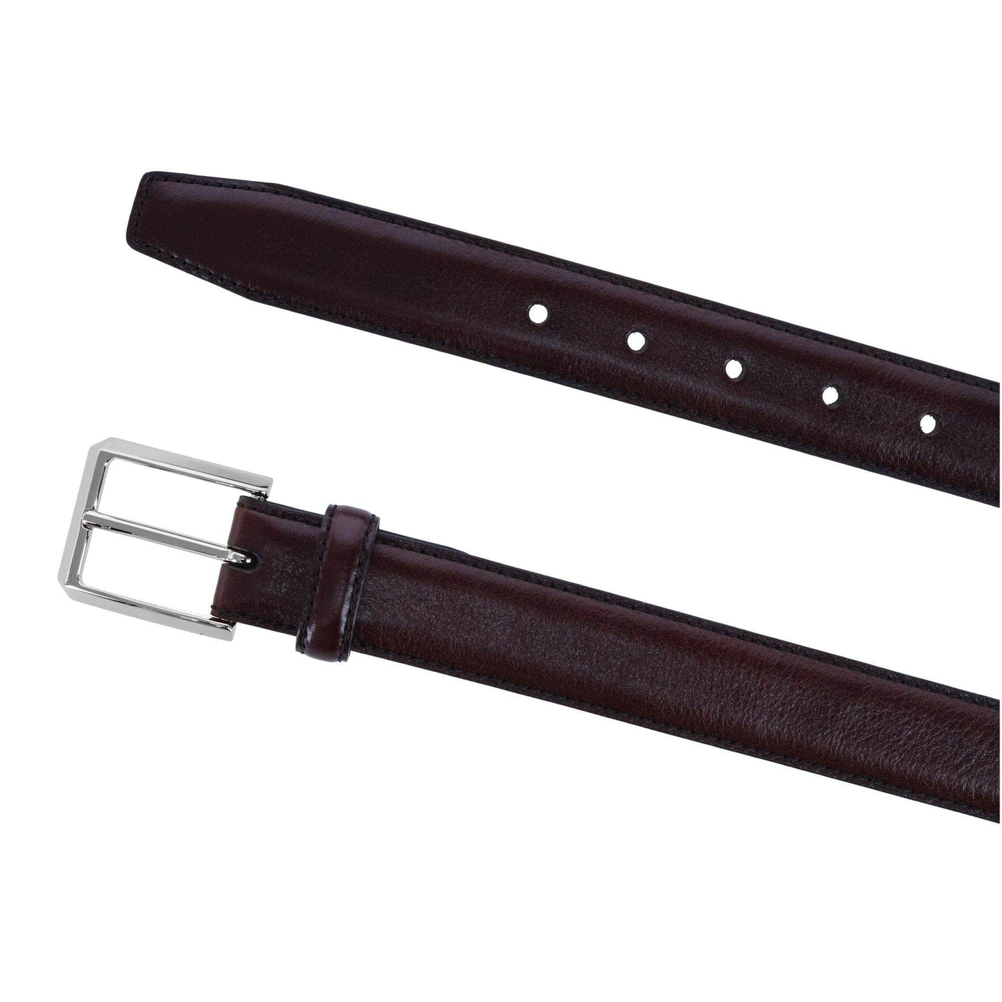 30MM Pebble Grain Leather Belt with Silver Buckle - The Golf Guys Online