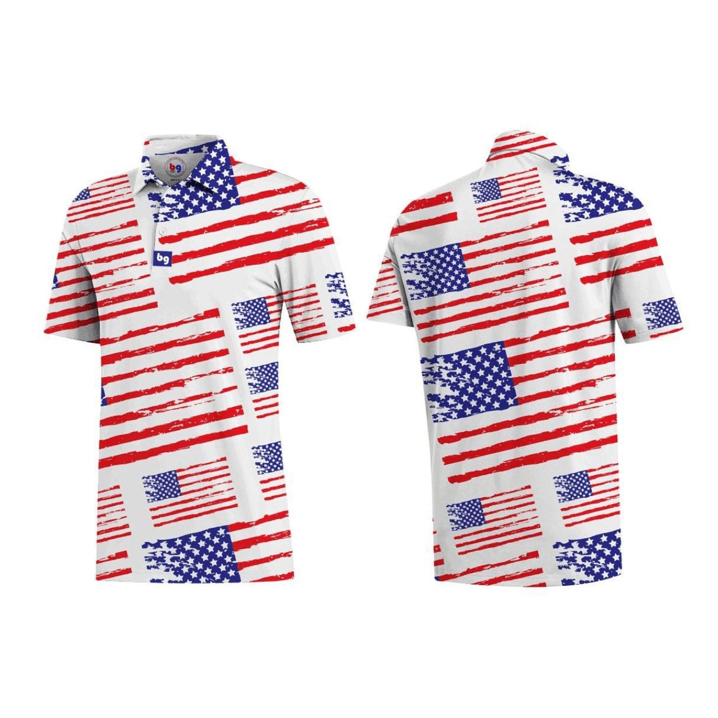 USA American Flag Men's Polo - The Golf Guys Online