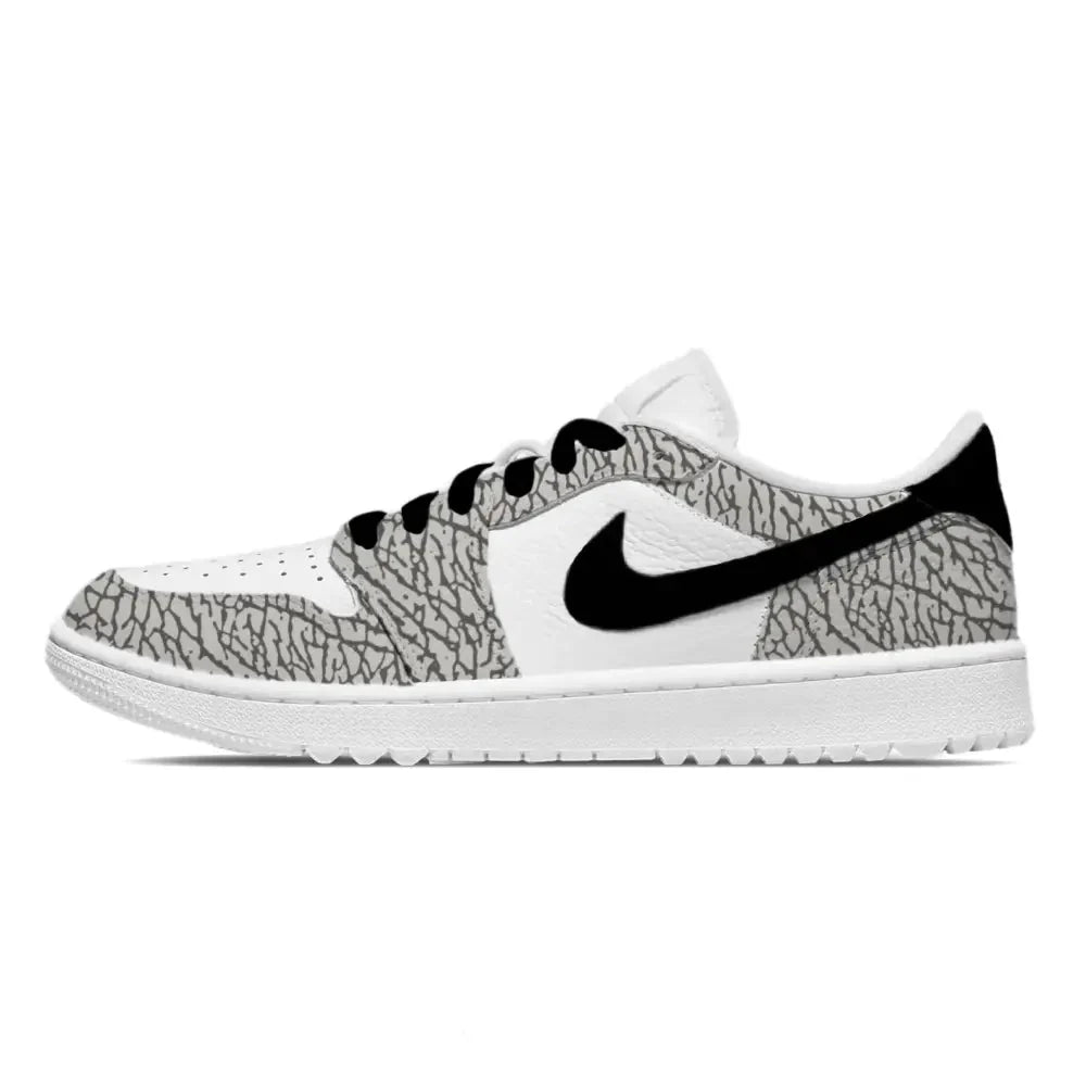 "White Cement" Jordan 1 Golf Shoes