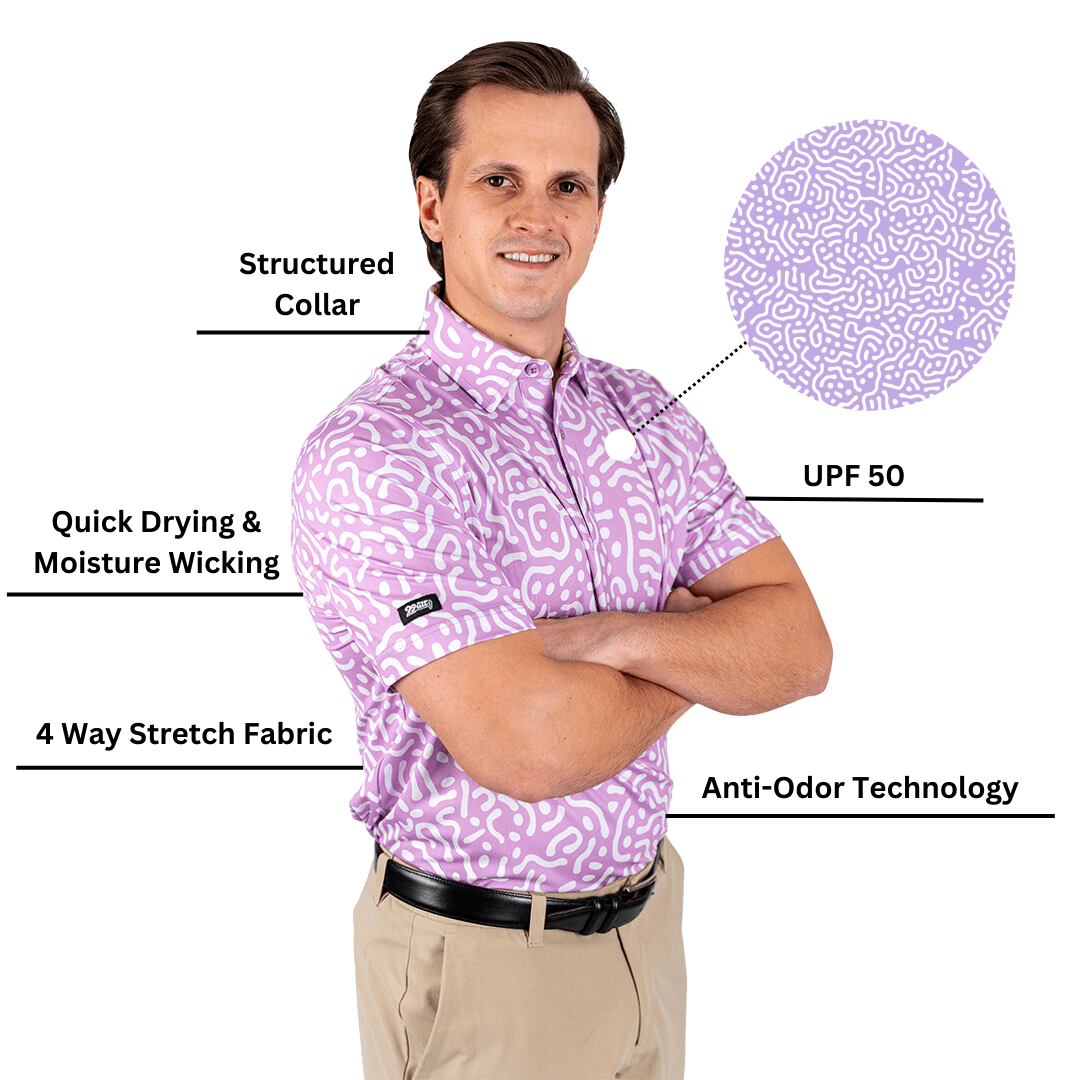Wrong Fairway Men's Polo (Lavender) - The Golf Guys Online