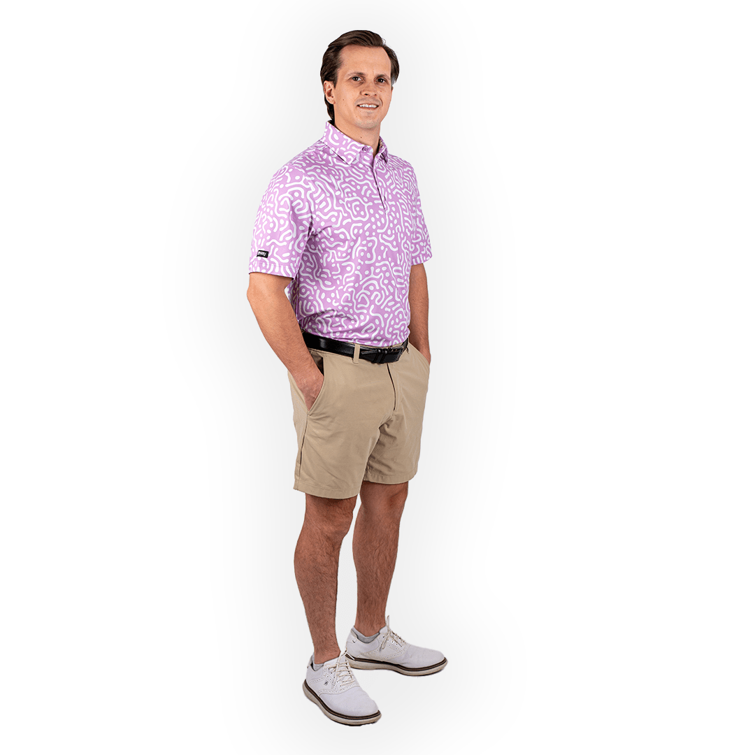 Wrong Fairway Men's Polo (Lavender) - The Golf Guys Online