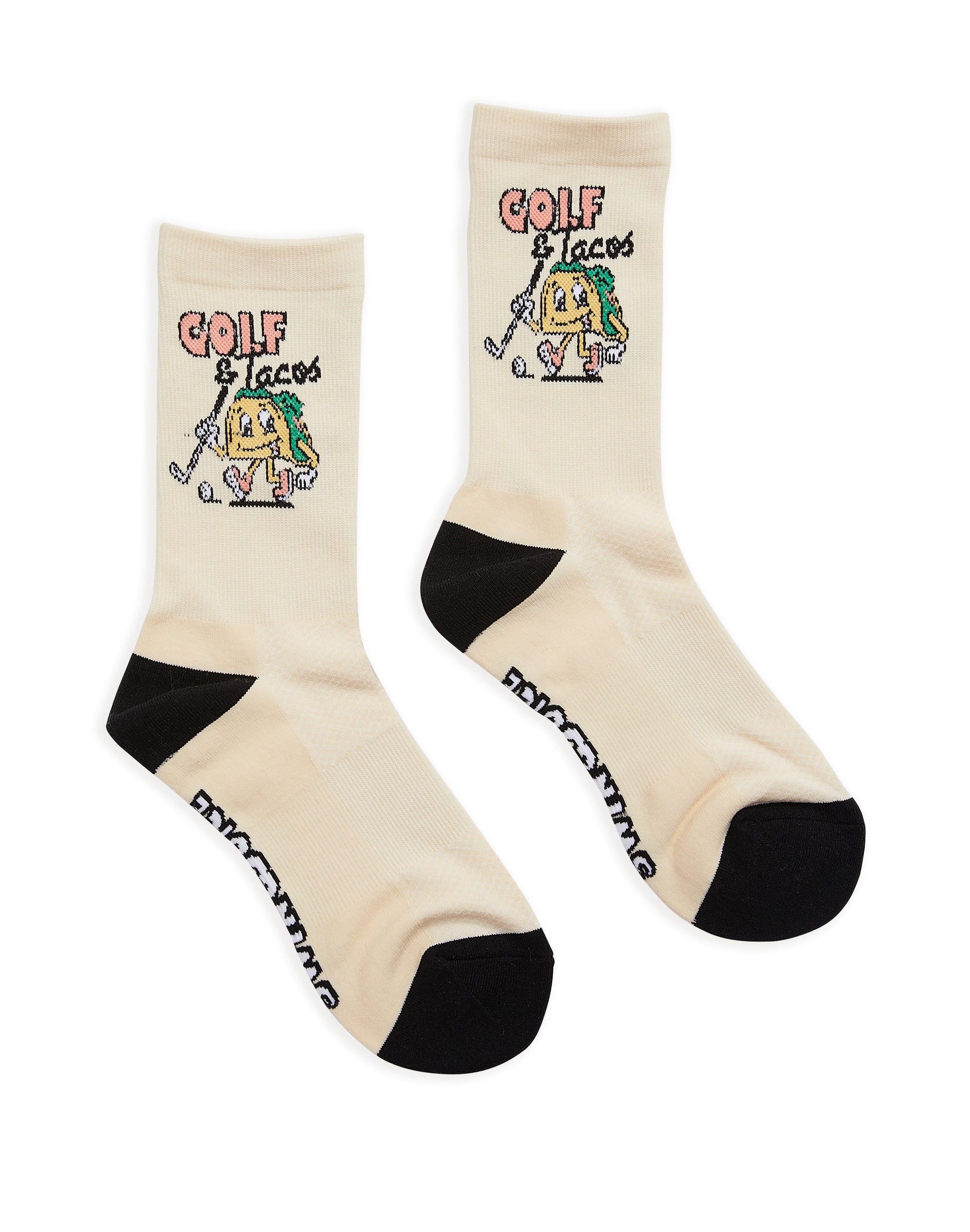 Golf & Tacos Men's Socks Ivory O/S - The Golf Guys Online