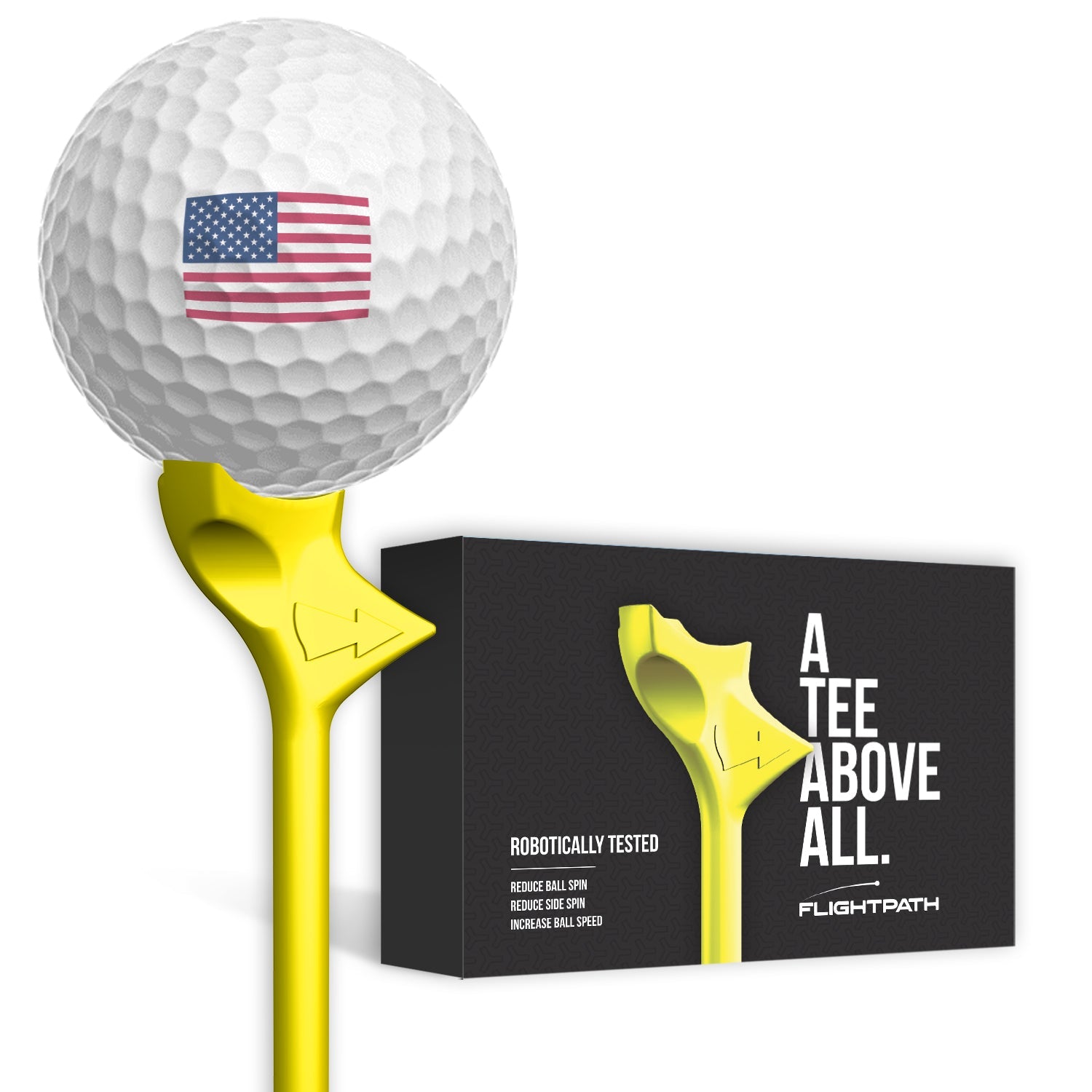 Yellow Flightpath Golf Tees - 1 Pack - The Golf Guys Online