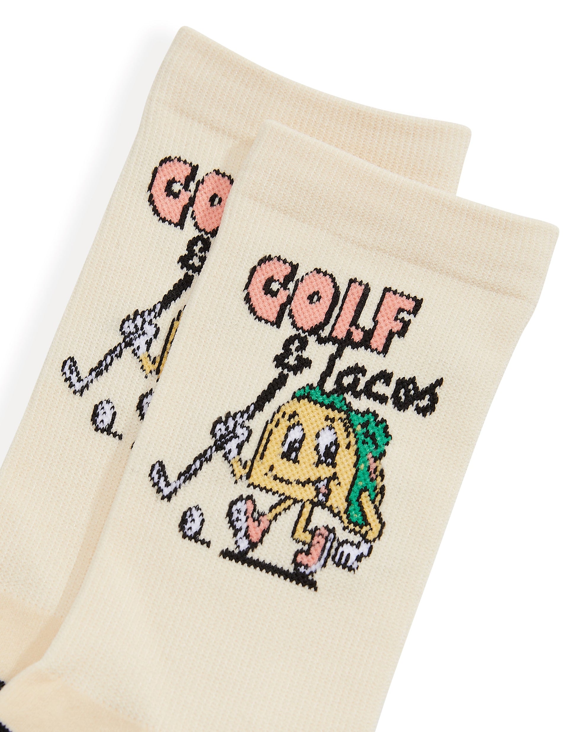 Golf & Tacos Men's Socks Ivory O/S - The Golf Guys Online