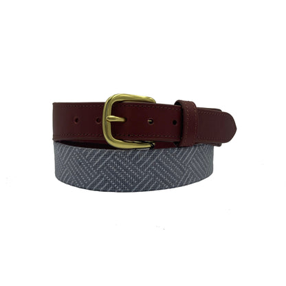 Needlepoint Texture Basketweave Steel Grey and Navy Blue - The Golf Guys Online
