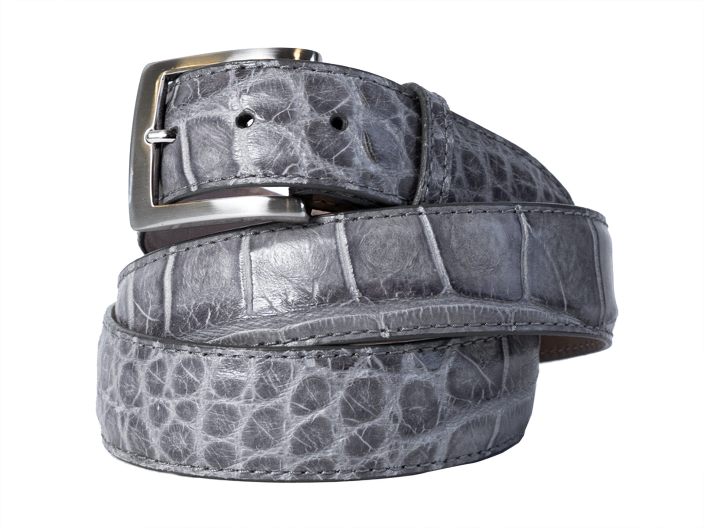 Alligator Skin Matte Belt Light Gray - The Golf Guys Online