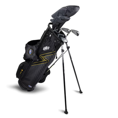 U.S. Kids Golf UL-7 5 Club Stand Set (Approx Age 12, Height 63"-66") Black/Gold Bag - The Golf Guys Online