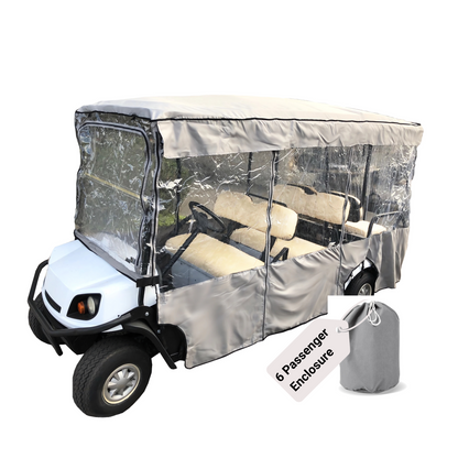 6 Passenger Driving Enclosure Golf Cart Cover fits EZGO 4+2 Bench