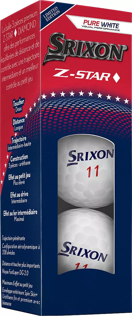 Srixon Z-Star Diamond Limited Edition USA 2025 Pure White Golf Balls