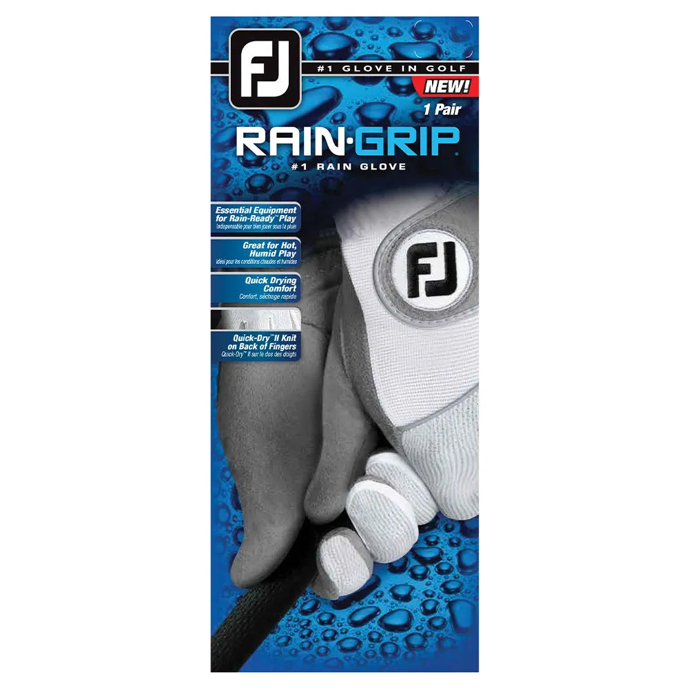 FootJoy RainGrip Women's Gloves 2023 White/Grey - The Golf Guys Online
