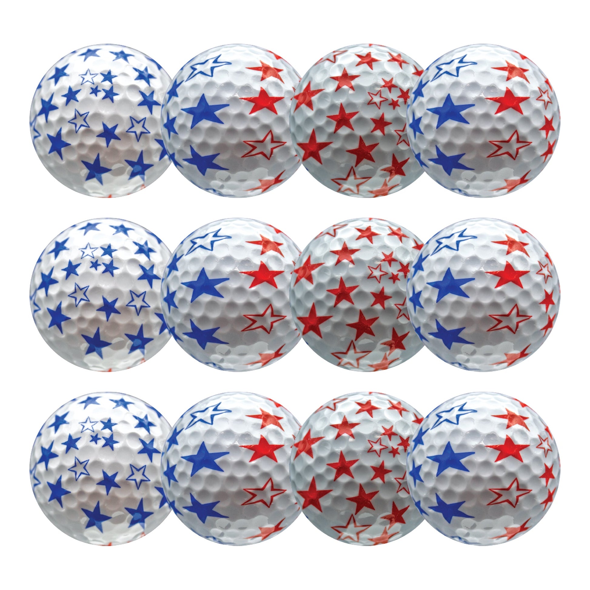 New Novelty Patriotic Red and Blue Stars Golf Balls