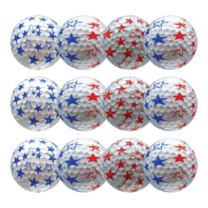New Novelty Patriotic Red and Blue Stars Golf Balls