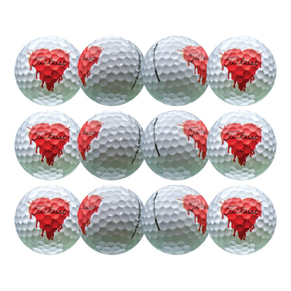 Refurbished Titleist Pro V1x Bleeding Heart Golf Balls