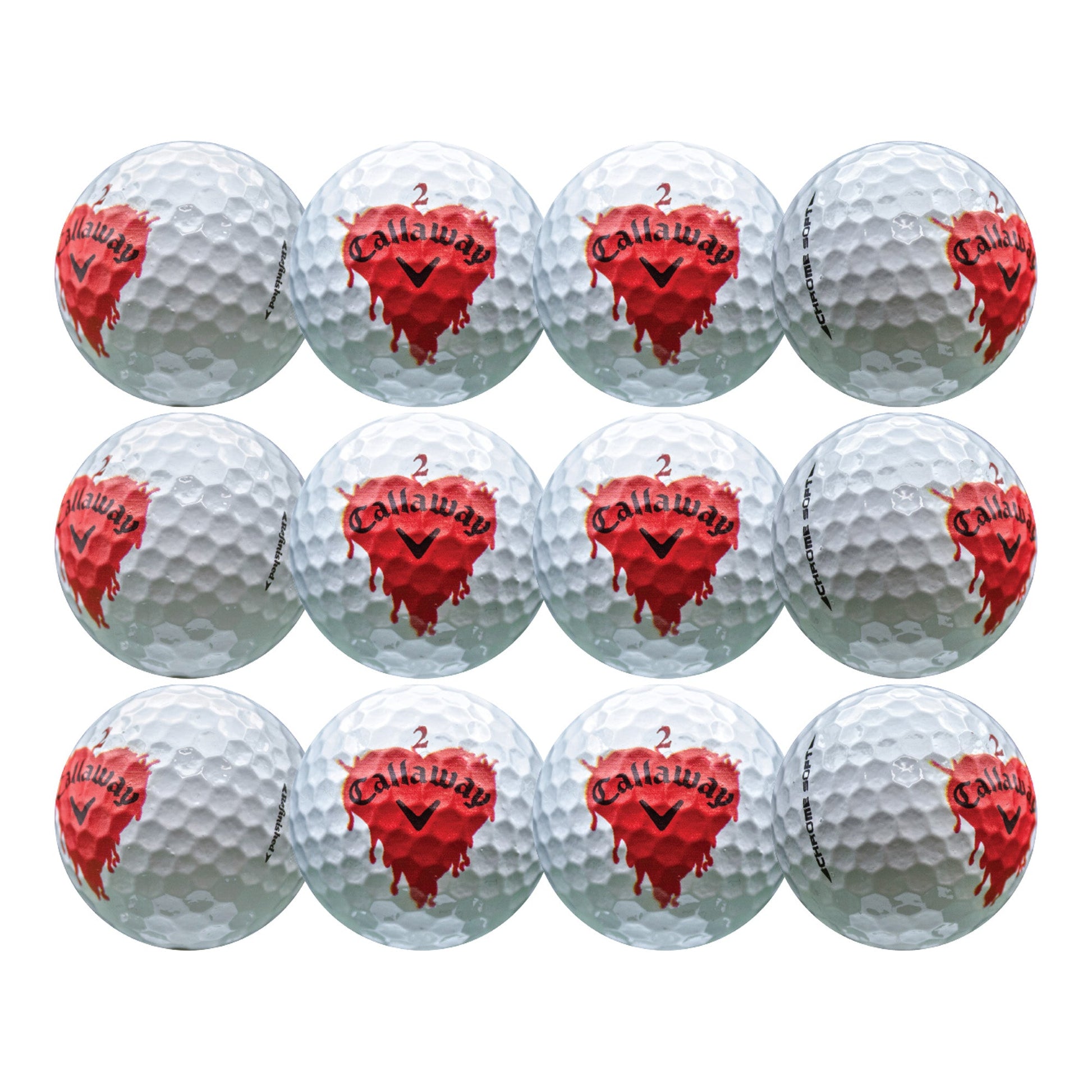 Refurbished Callaway Chrome Soft Bleeding Hearts Golf Balls