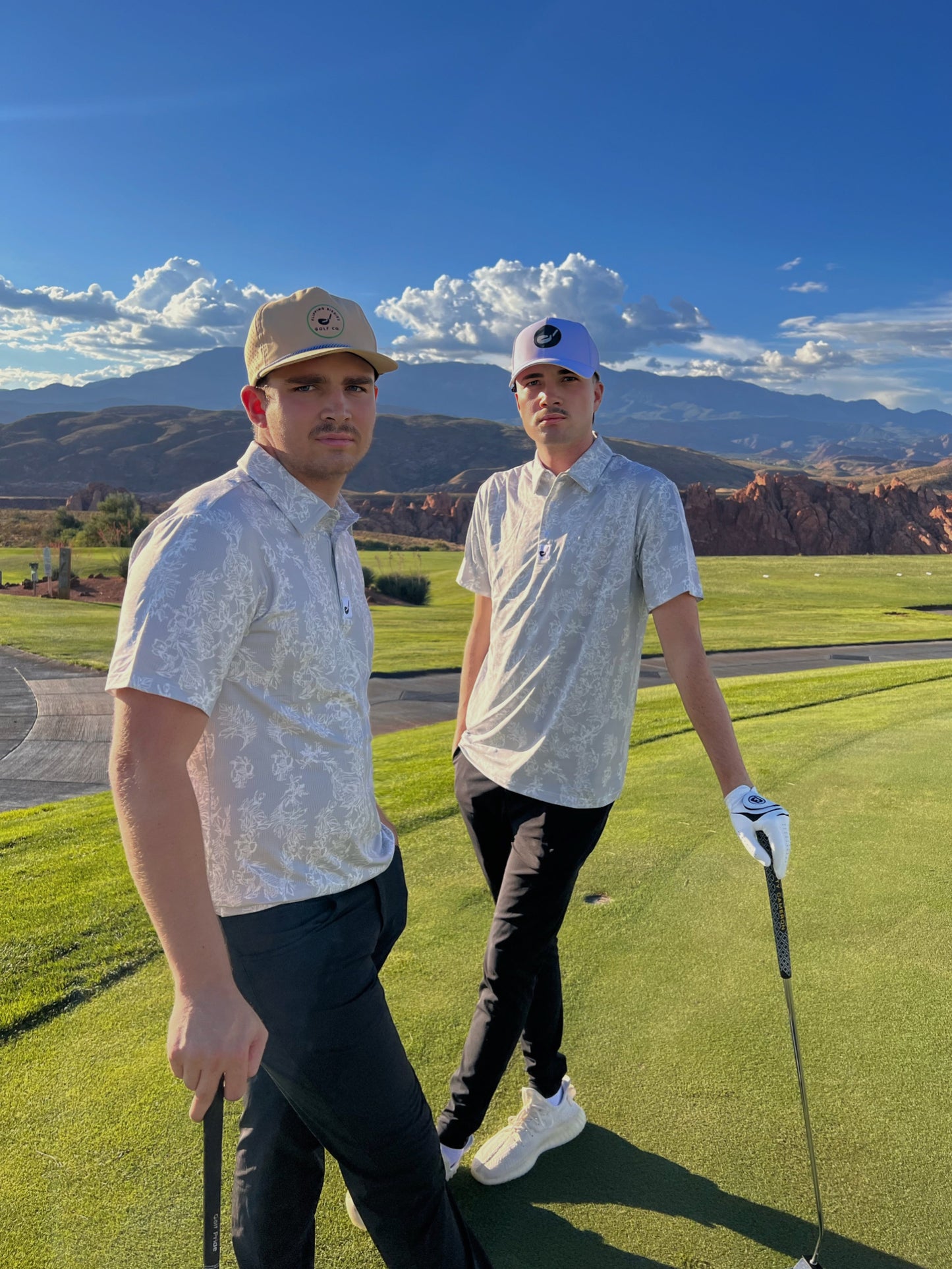 Flipping Birdies - Smoked Floral Golf Polo - The Golf Guys Online