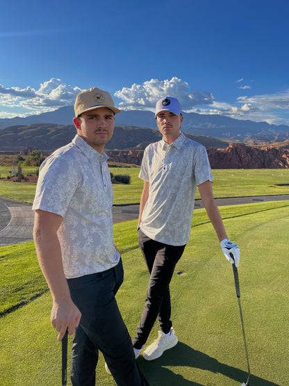 Flipping Birdies - Smoked Floral Golf Polo - The Golf Guys Online