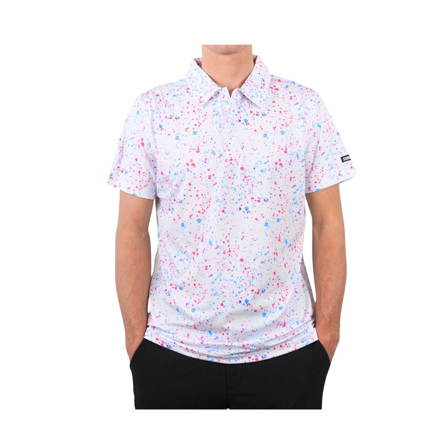 Paint Splatter Polo White - The Golf Guys Online
