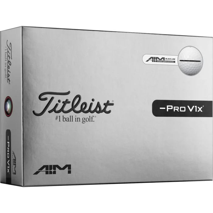 Titleist 2026 Pro V1x Left Dash AIM Performance Alignment Black Line Golf Balls