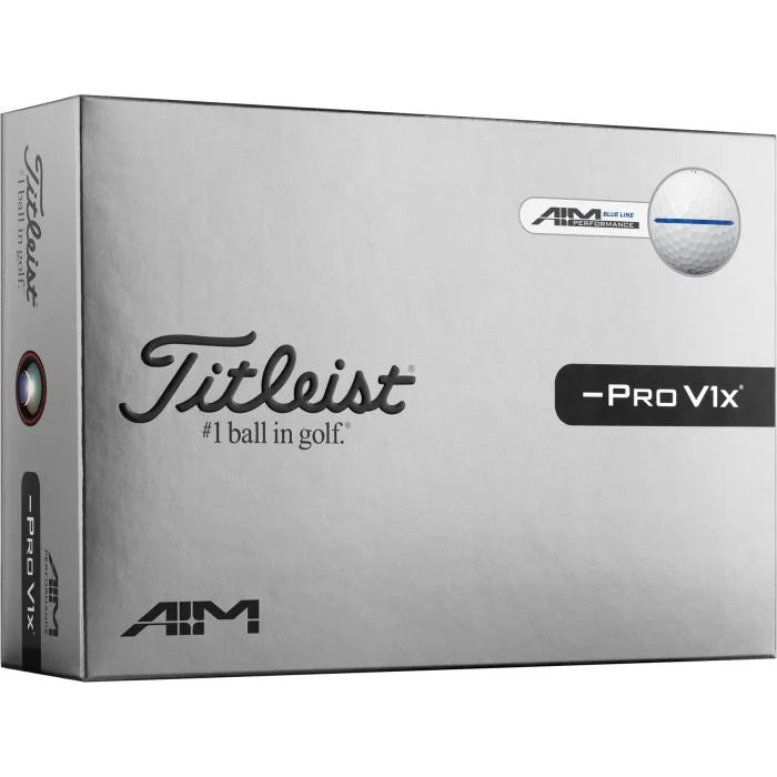 Titleist 2026 Pro V1x Left Dash AIM Performance Alignment Blue Line Golf Balls
