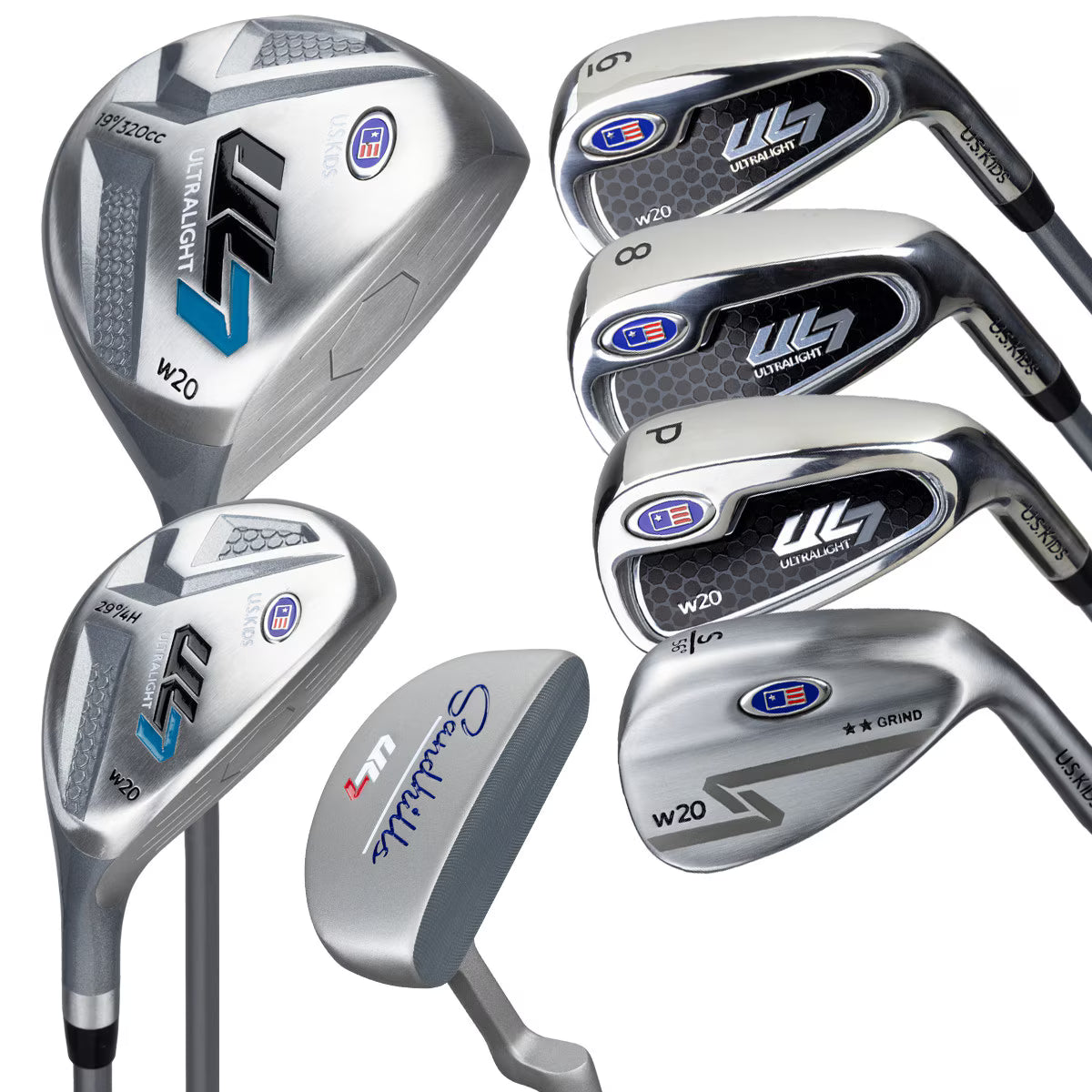 U.S. Kids Golf UL-7 Individual Clubs (Approx Age 7, Height 48"-51")