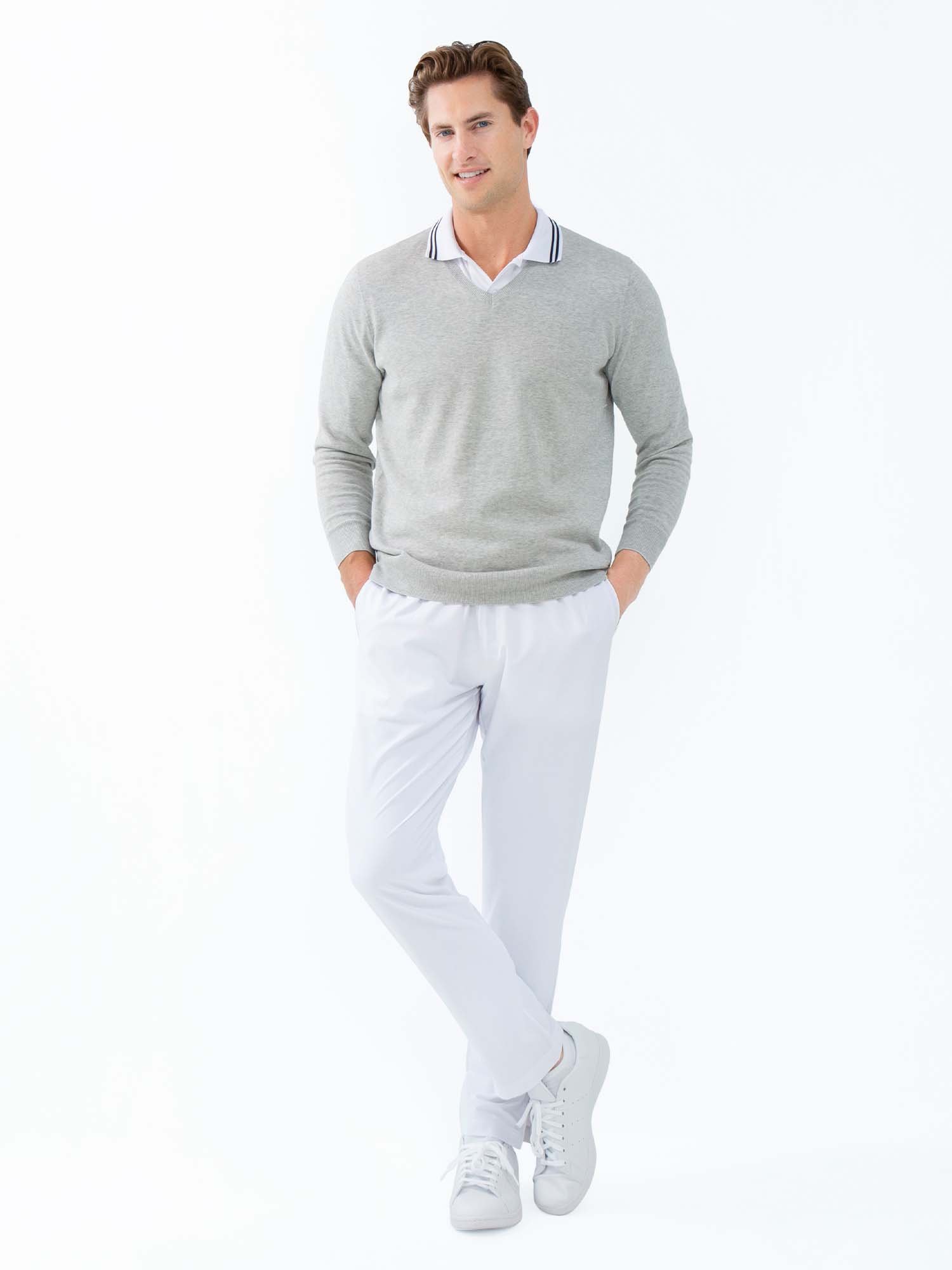 Classic Performance Men's Tennis Pant - White - The Golf Guys Online