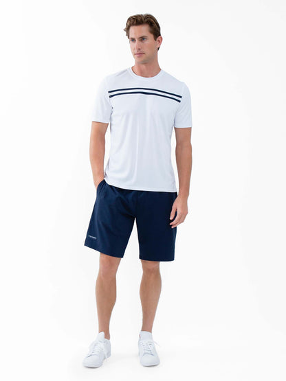 Performance Men's Tournament Short Sleeve Crew Neck - White/Midnight - The Golf Guys Online
