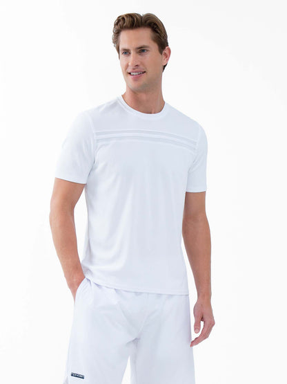 Performance Men's Tournament Short Sleeve Crew Neck - White - The Golf Guys Online