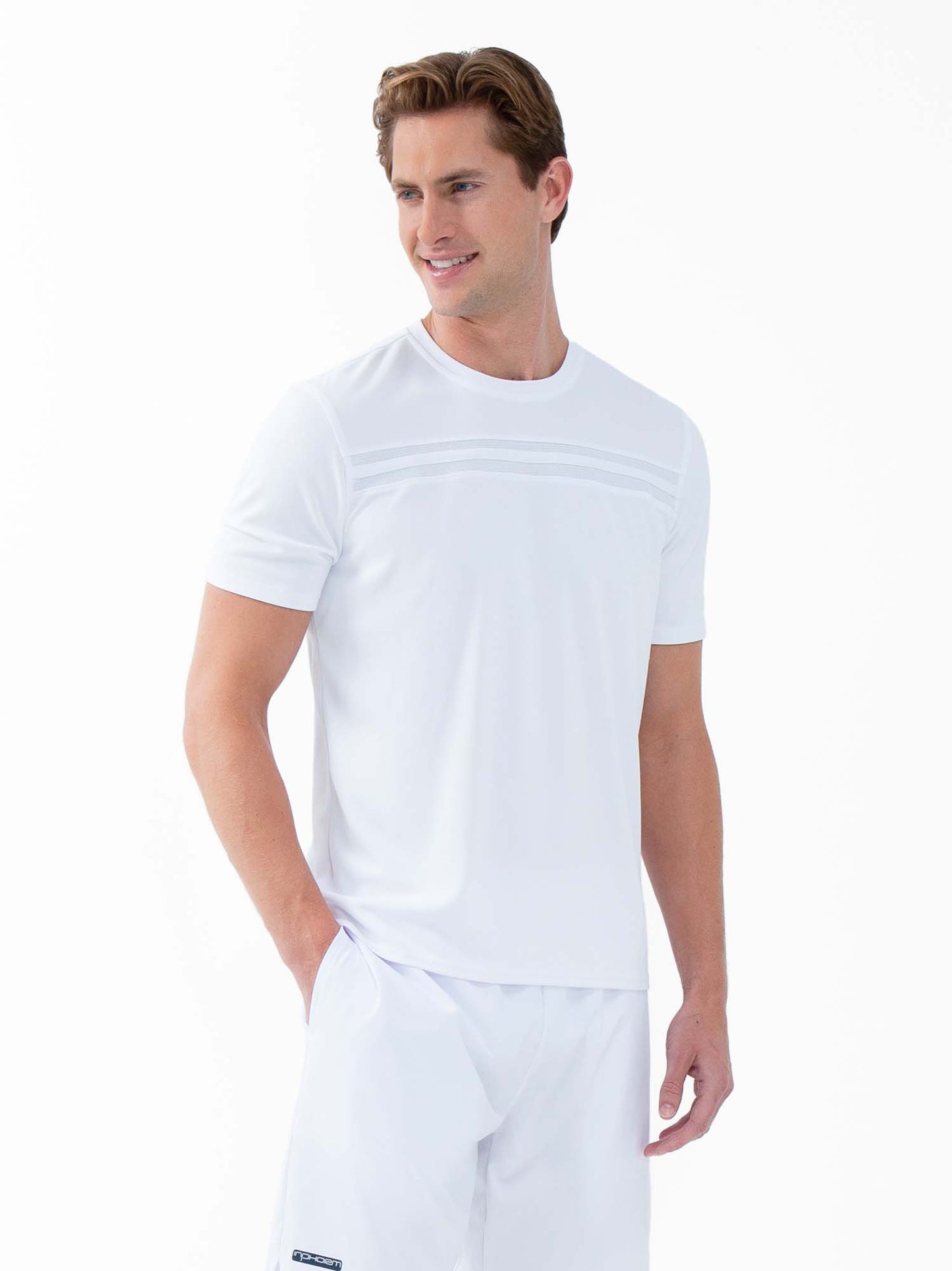 Performance Men's Tournament Short Sleeve Crew Neck - White - The Golf Guys Online