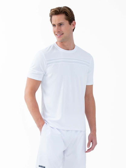 Performance Men's Tournament Short Sleeve Crew Neck - White - The Golf Guys Online