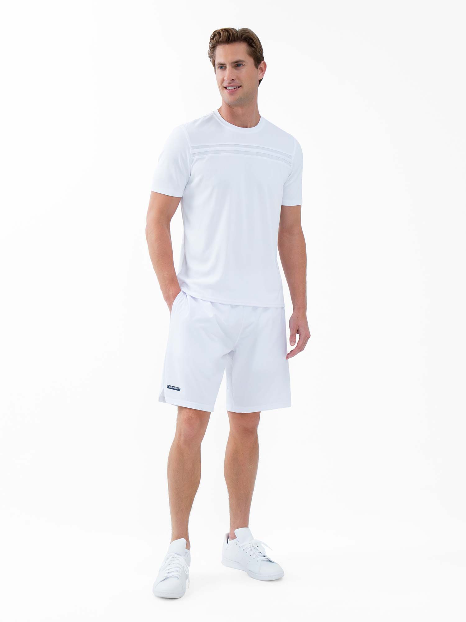 Performance Men's Tournament Short Sleeve Crew Neck - White - The Golf Guys Online