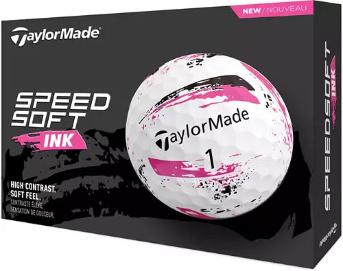 TaylorMade SpeedSoft Ink Pink & Black 2024 Golf Balls - The Golf Guys Online