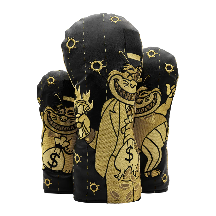 Limited Bettinardi 2025 Black and Gold Multi Gangster Cat Wood Headcover Set