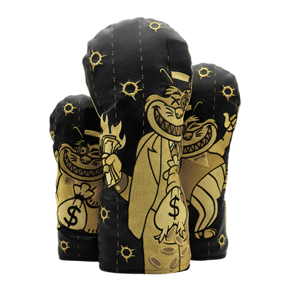 Limited Bettinardi 2025 Black and Gold Multi Gangster Cat Wood Headcover Set