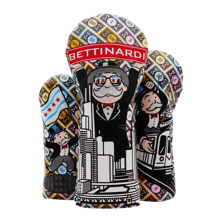 Limited Bettinardi x Monopoly Chi Town Mr. Monopoly Fairway Wood Headcover Set