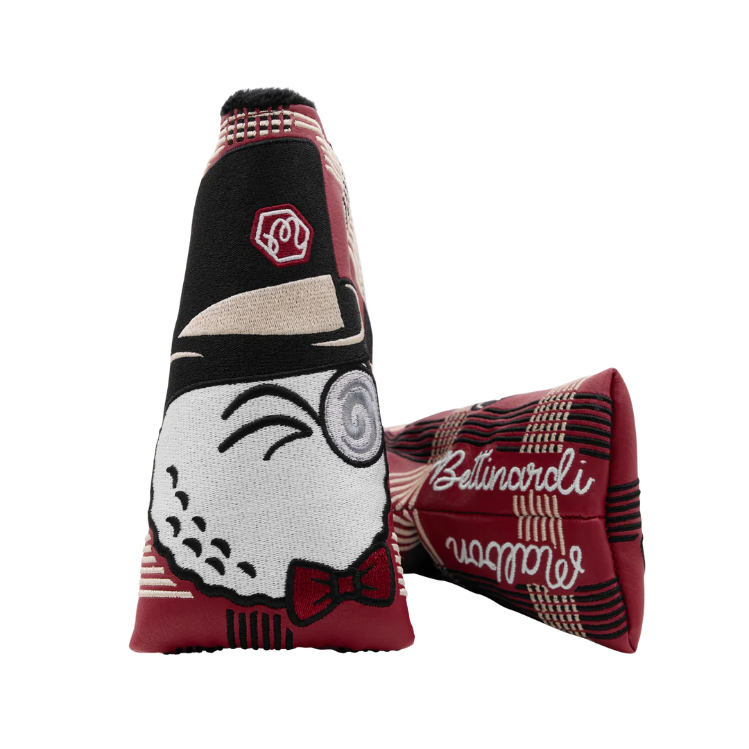 Malbon x Bettinardi Gangster Buckets Maroon Plaid Blade Putter Headcover