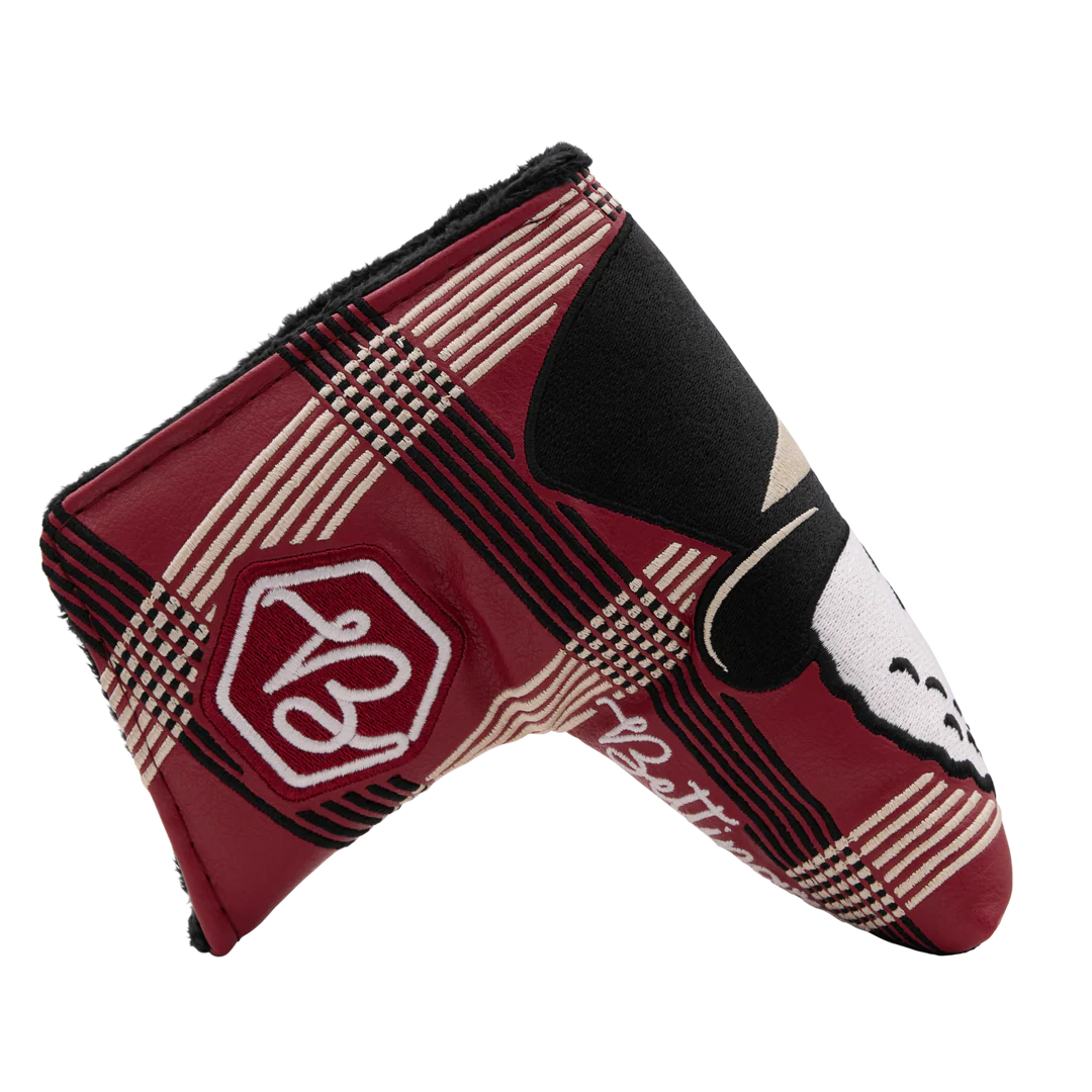 Malbon x Bettinardi Gangster Buckets Maroon Plaid Blade Putter Headcover