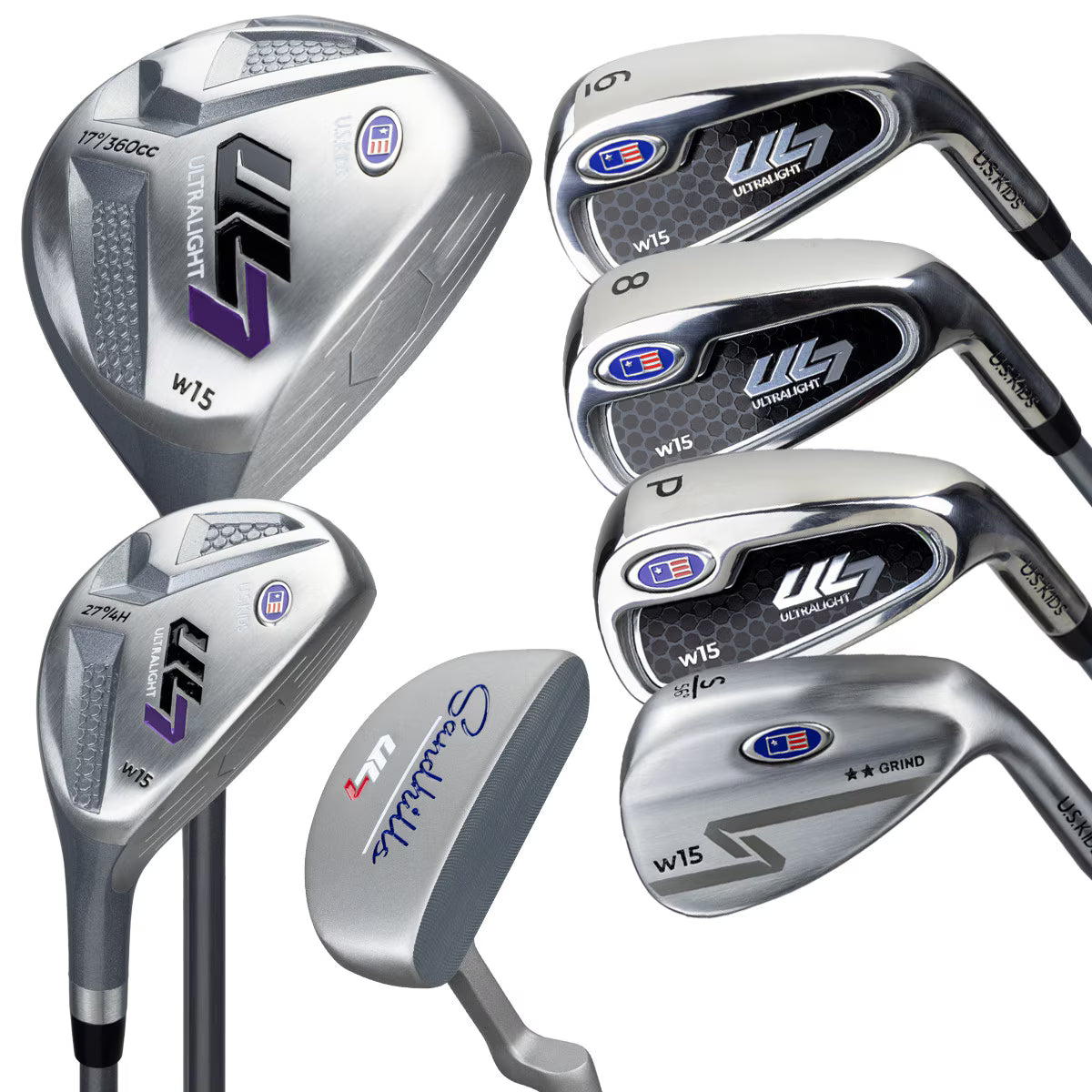 U.S. Kids Golf UL-7 Individual Clubs (Approx Age 9, Height 54"-57")