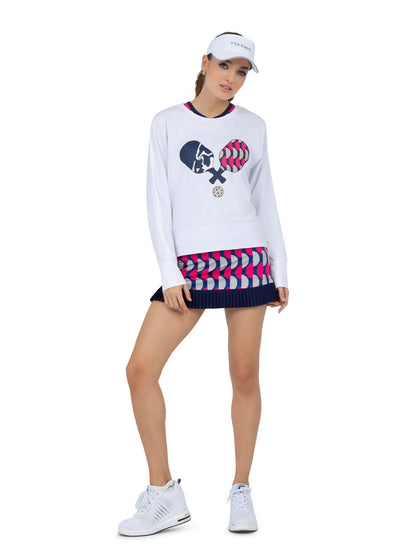 Camila Performance Sweatshirt - Pickleball Print - The Golf Guys Online