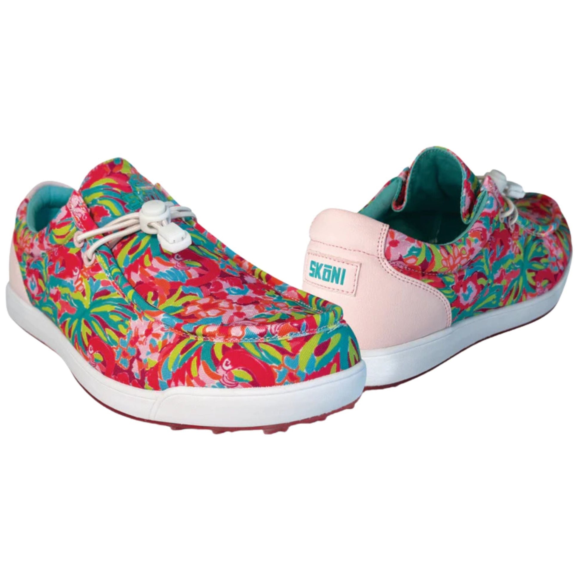 SKŌNI Men's Golf Shoe Waterproof- Pink Floral - The Golf Guys Online