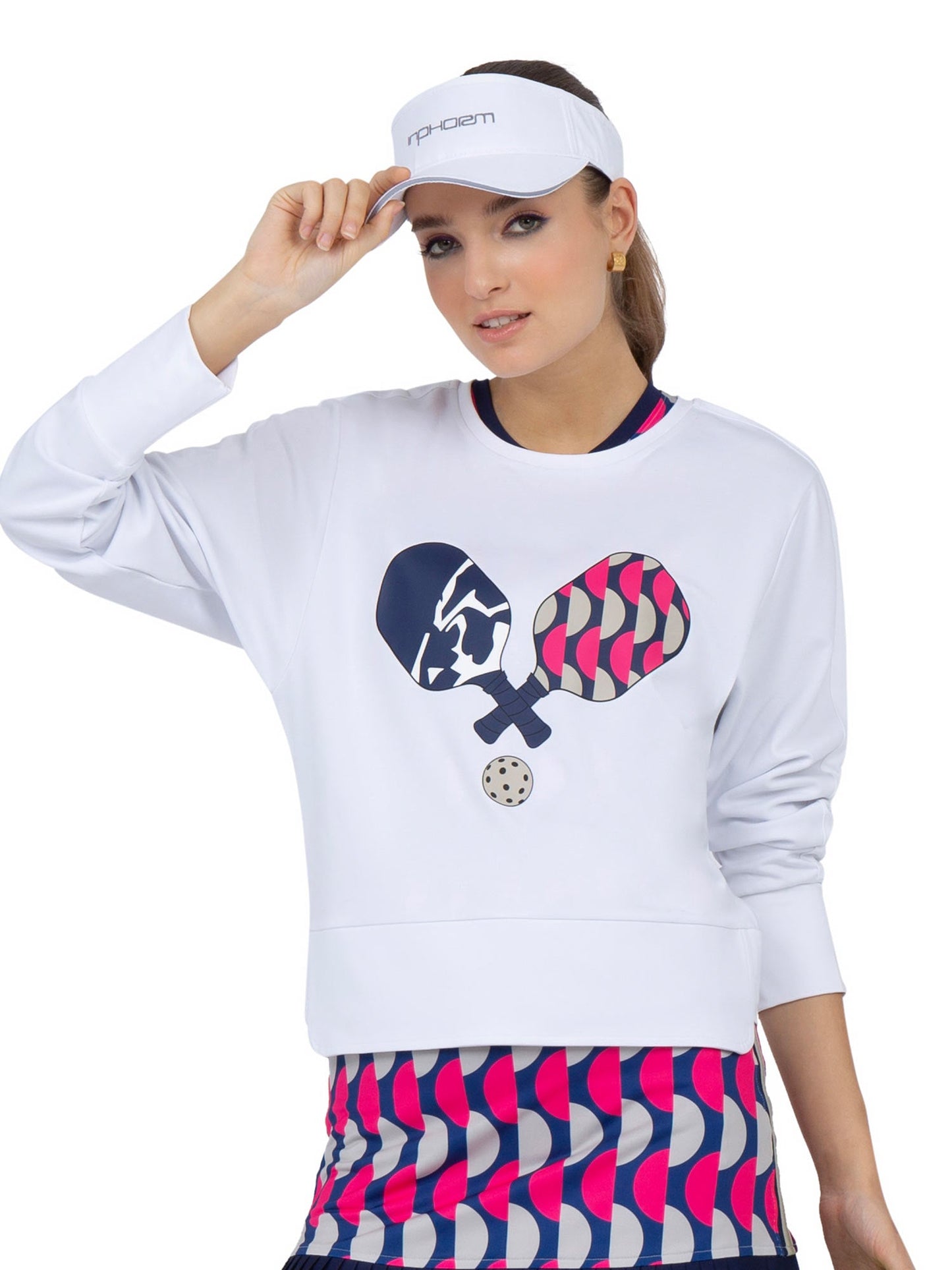 Camila Performance Sweatshirt - Pickleball Print - The Golf Guys Online