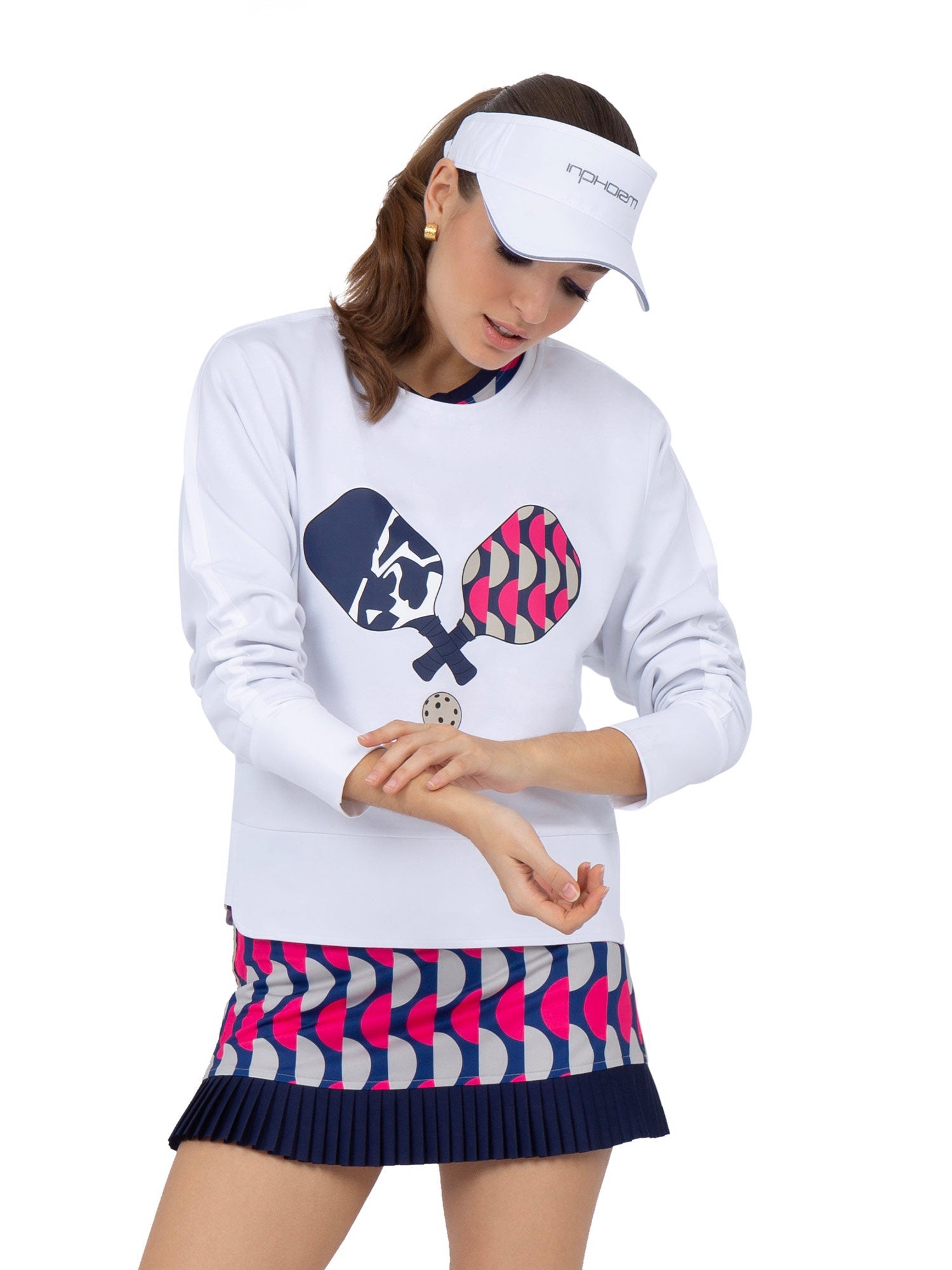 Camila Performance Sweatshirt - Pickleball Print - The Golf Guys Online