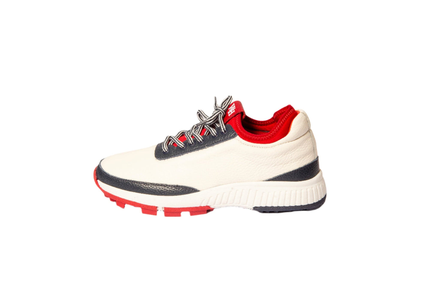 W&H Lynx - Deerskin Women's Golf Shoes in White, Navy & Red