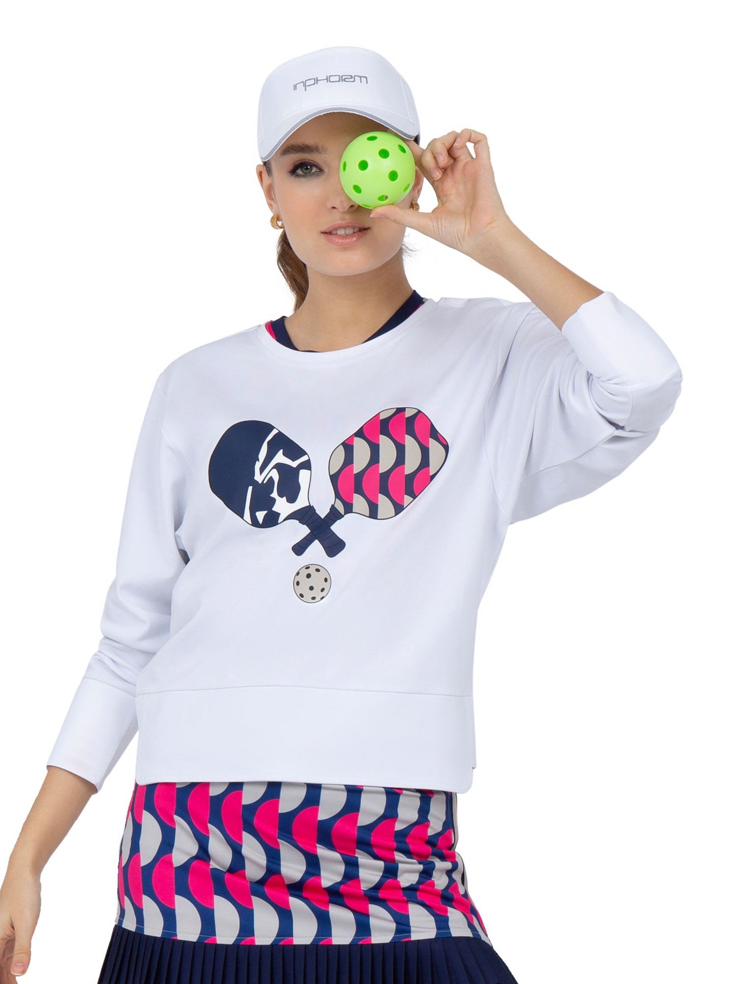 Camila Performance Sweatshirt - Pickleball Print - The Golf Guys Online