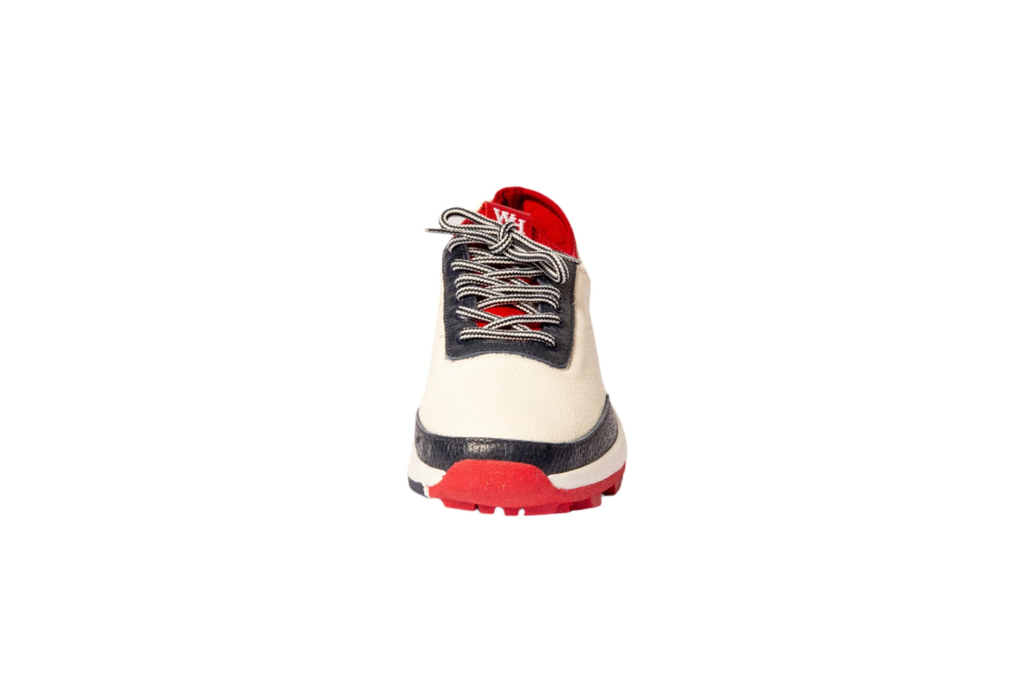 W&H Lynx - Deerskin Women's Golf Shoes in White, Navy & Red